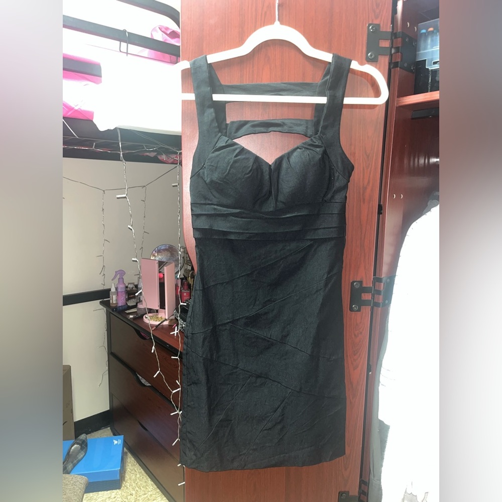 black mini dress